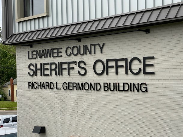 The sign on the Lenawee County Sheriff's Office Richard L. Germond Building is pictured.